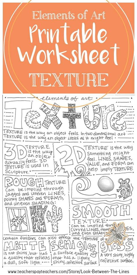 Texture, Elements of Art Printable Handout: Visual Art Mini Lesson ...