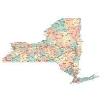 Highways map of New York state | New York state | USA | Maps of the USA | Maps collection of the ...