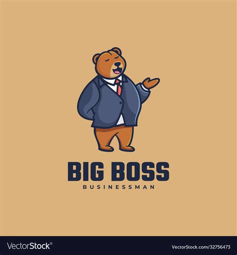 Logo big boss simple mascot style Royalty Free Vector Image