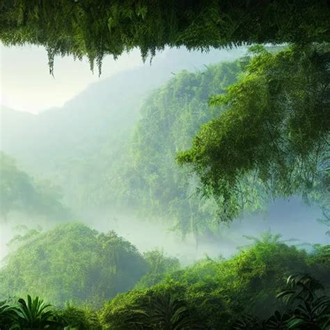 A jungle forest in a panoramic view, 8k, cinematic | Stable Diffusion