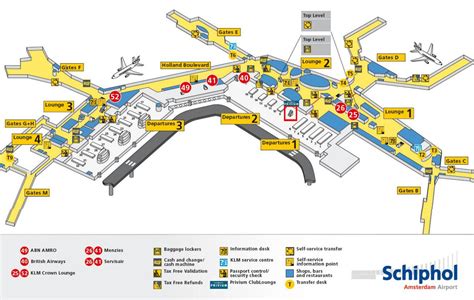 Amsterdam airport map klm - Schiphol airport map klm (Netherlands)