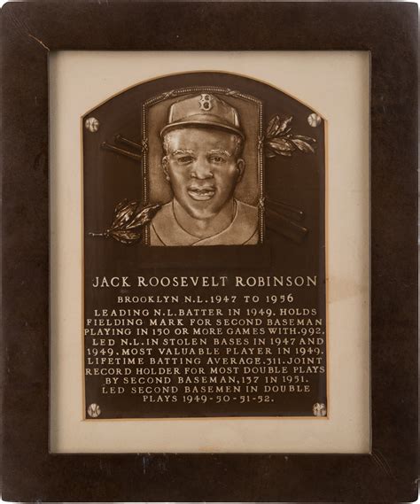 1962 Baseball Hall of Fame Induction Plaque Presented to Jackie | Lot #82056 | Heritage Auctions