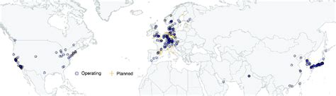 Map of the hydrogen filling stations currently in operation and ...