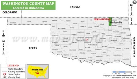 Washington County Map, Oklahoma