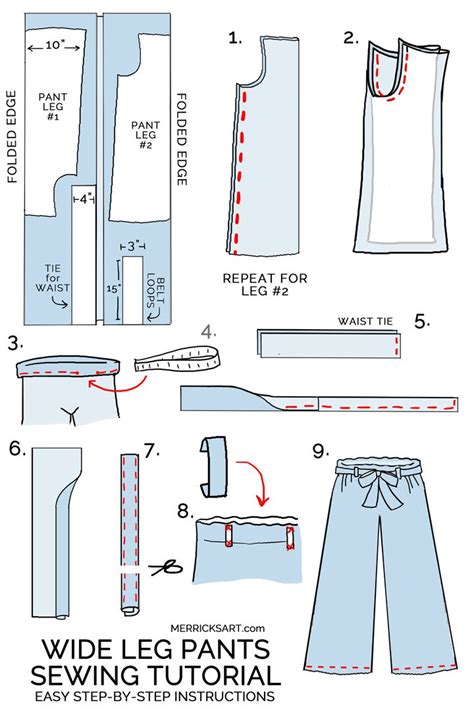 How to Sew Cropped Wide Leg Pants (Beginner Sewing Tutorial) | Sewing ...