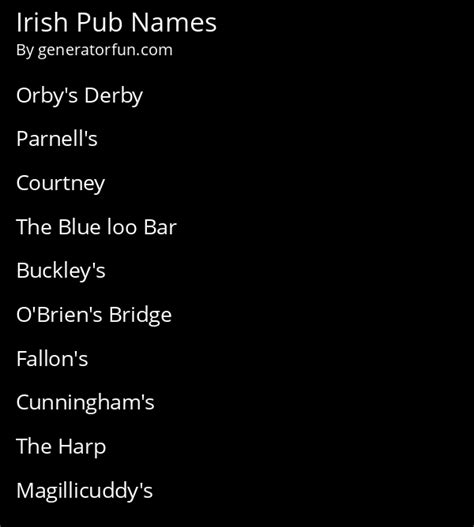 Irish Pub Name Generator - Generate a Random Irish Pub Name