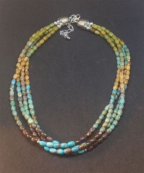 JAY KING DTR STERLING SILVER NATURAL TURQUOISE BEADS 4 STRAND NECKLACE #JayKing #StrandString ...