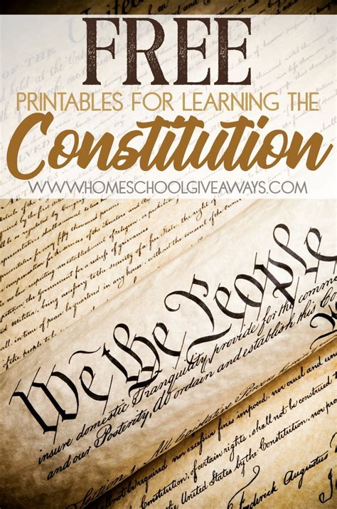 FREE Printables for Learning the Constitution (FREE Instant Copywork Download) - Homeschool ...