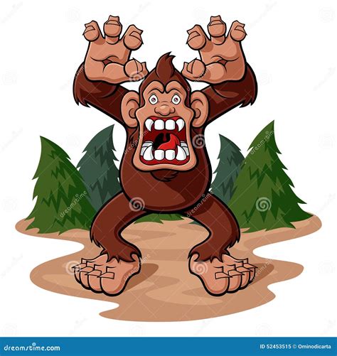 Bigfoot stock vector. Illustration of forest, format - 52453515