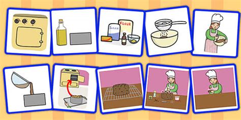 10 Step Sequencing Cards Making a Cake (teacher made)