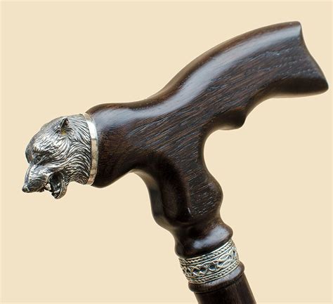 Wolf Wooden Walking Stick Canes for Men - Sturdy Unique Hand Carved Wood Cane | eBay