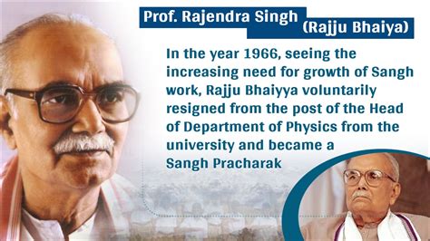 Birth Anniversary of Prof Rajendra Singh alias Rajju Bhaiya: From a ...