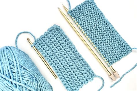 Knitting vs Crochet - Double Crochet