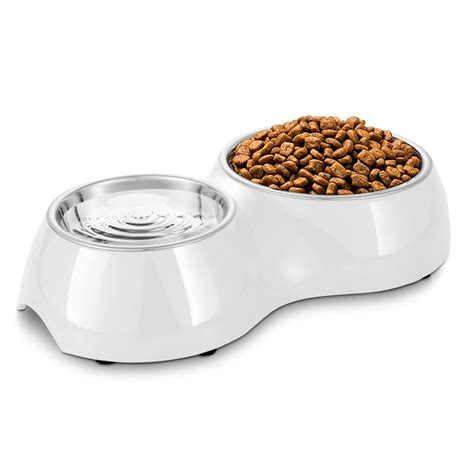 Double Dog Bowl - Double Stainless Steel Dog and Cat Food and Water ...