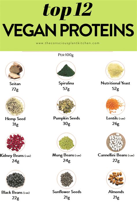 Vegan protein source chart - The Conscious Plant Kitchen