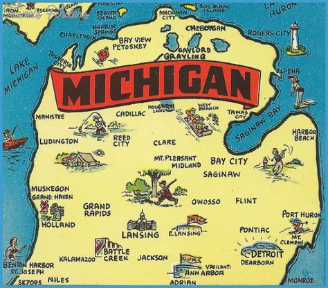 Michigan Map Tourist Attractions - TravelsFinders.Com