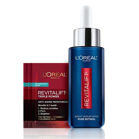 L'Oreal Paris Retinol Serum for Face, Night Serum 0.3% Pure Retinol from Revitalift Derm ...