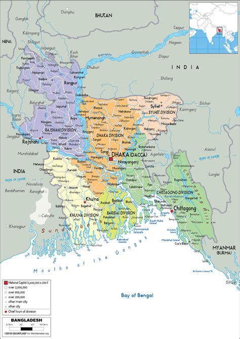 Bangladesh Map (Political) - Worldometer