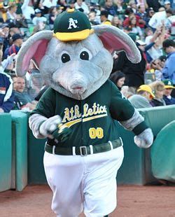 Stomper,the Elephant,of the Oakland A's. | Mascot, Baseball mascots ...