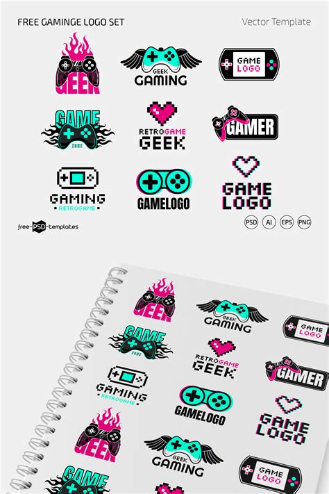 Free Gaming Logo Template (AI, PSD, EPS, PNG)