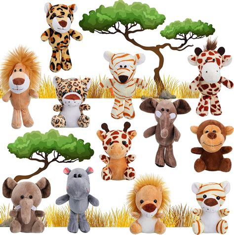 Amazon.com: Sumind 12 Pieces Mini Stuffed Forest Animals Jungle Animal Plush Toys 4.8 Inch Cute ...