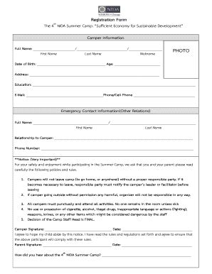 Nida Registration Form Pdf - Fill and Sign Printable Template Online