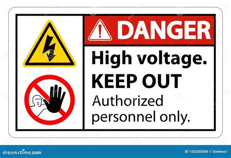 Danger High Voltage Keep Out Sign Isolate on White Background,Vector ...