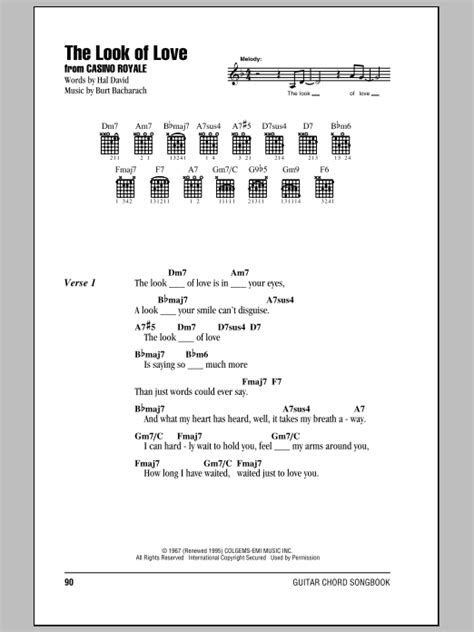 The Look Of Love by Bacharach & David - Guitar Chords/Lyrics - Guitar ...