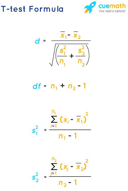 t-test formula - Derivation, Examples