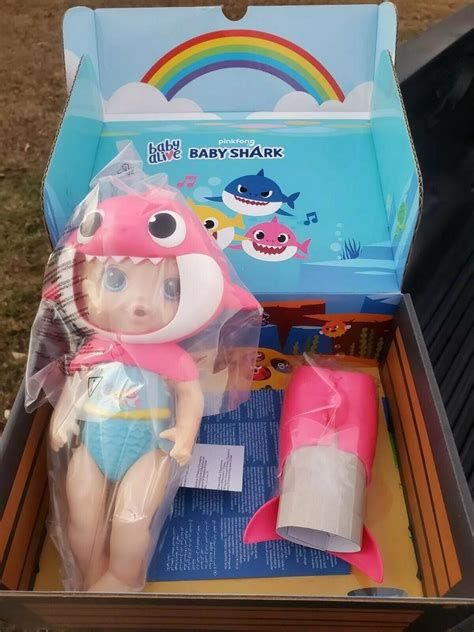 Baby Alive Baby Shark Blonde Hair Doll with Tail and Hood Waterplay Toy - Pink | #2098663218