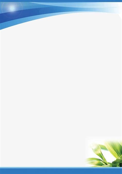 Simple Blue and White Background with Green Leaves