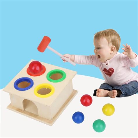 Baby Wooden Toys Hammer Wood Toy Early Learning Educational Toys For ...