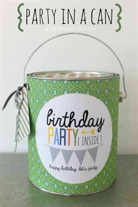 Party in a Can - Easy birthday gift idea for your college student with a free printable Free ...
