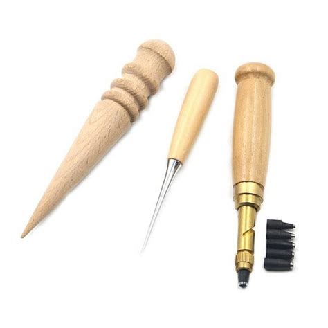 18Pcs/Lot Craft DIY Leather Hole Punches Tools Punch Edger Belt Puncher Set Leather Hand Tools ...