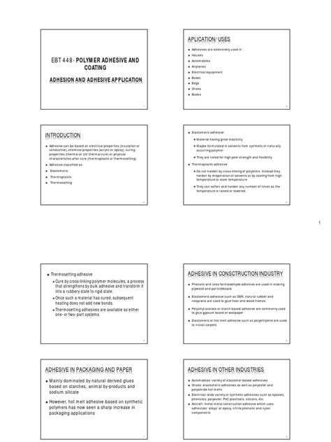 Adhesion and Adhesive Application | PDF | Adhesive | Epoxy