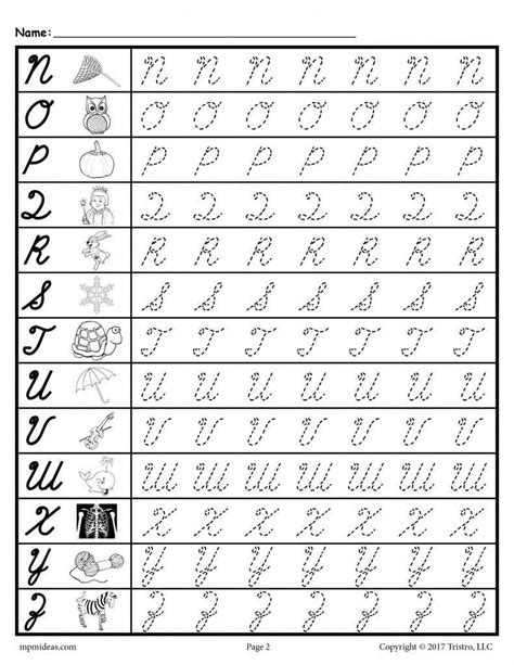 Cursive Alphabet Grade 2 – AlphabetWorksheetsFree.com