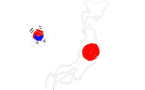 Japan and South Korea flag map by UNPSTcommandermark on DeviantArt