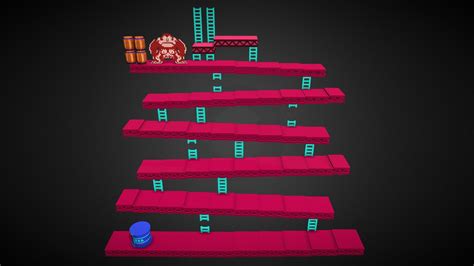 Classic Donkey Kong Level (NES) - Download Free 3D model by Alfking49 ...