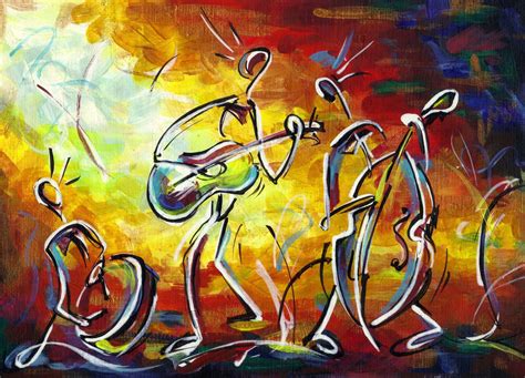 Jazz Band Abstract Canvas Wall Art Jazz Band Drawing Extra | Etsy