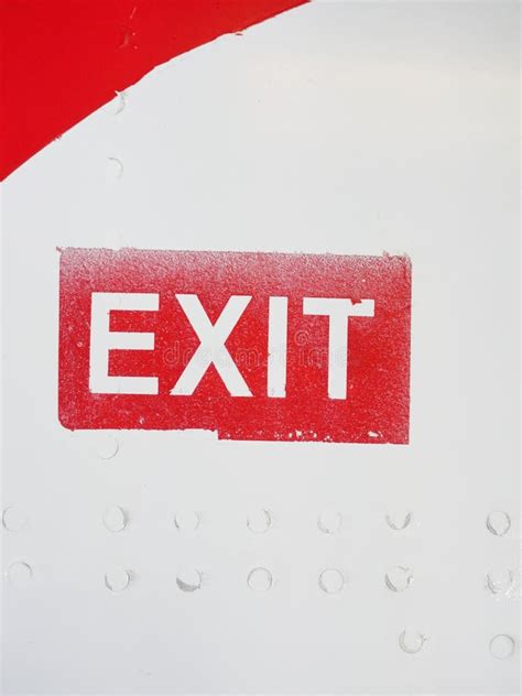 Red printed exit sign stock image. Image of information - 108457973