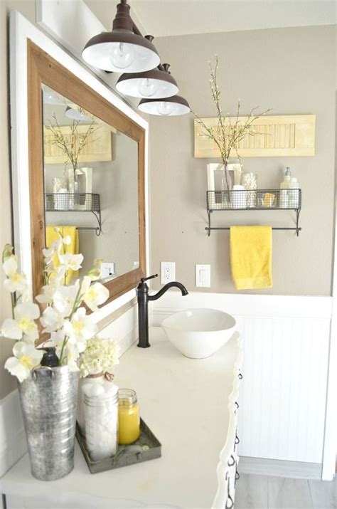 25 Lively And Bold Grey And Yellow Bathrooms - DigsDigs