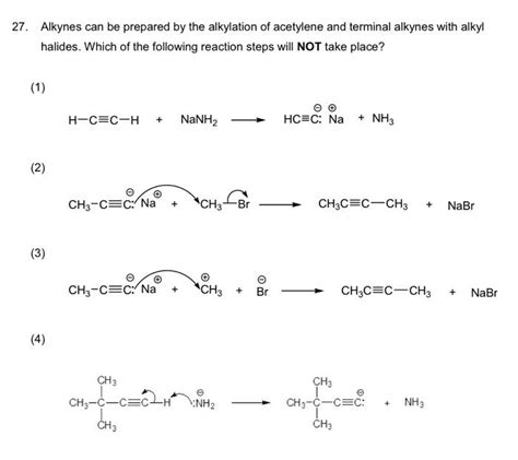 Solved 27. Alkynes can be prepared by the alkylation of | Chegg.com