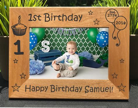 First Birthday // Personalized Engraved Photo Frame // Picture Frame // Baby's First Birthday Gift