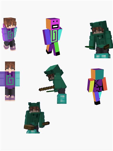 "Karl Jacobs minecraft skin pack" Sticker by mwrenne2806 | Redbubble