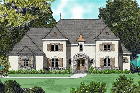 Plan 9375EL: 5-Bedroom House Plan with Stone And Stucco | Stucco homes, House plans, French ...