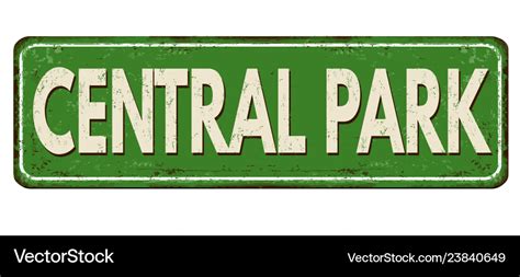 Central park vintage rusty metal sign Royalty Free Vector