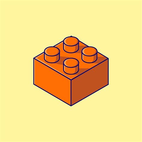 Premium Vector | Orange lego blocks vector flat illustration