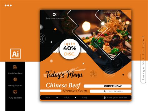 food social media instagram post template | Behance