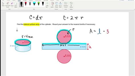 Finding the Lateral Surface Area of a Cylinder - YouTube