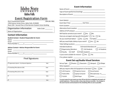 Télécharger Gratuit Event Registration Form Printable